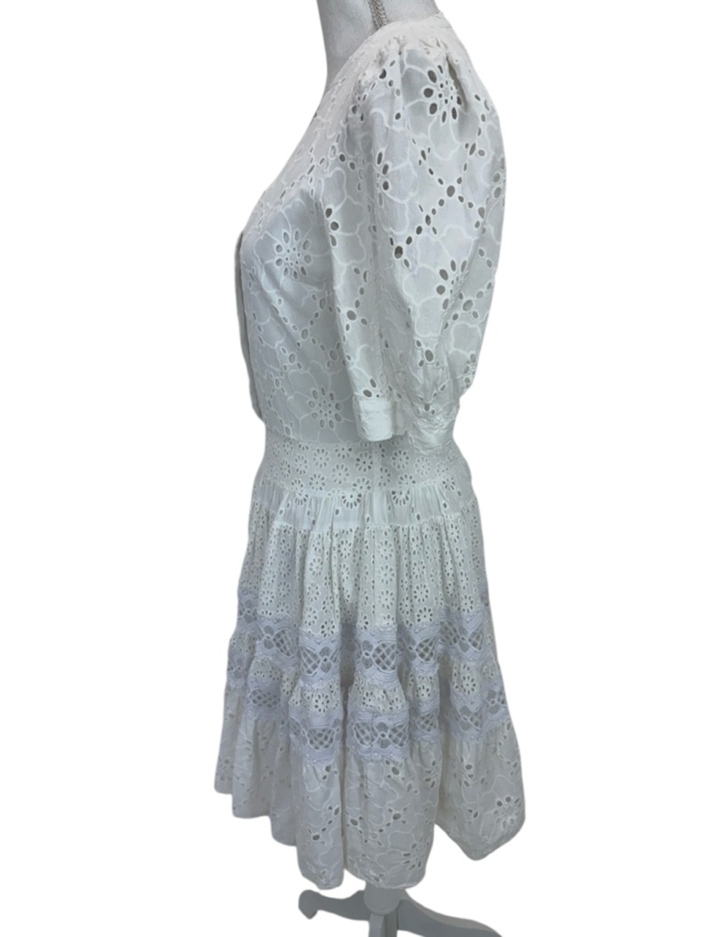 Maje Rayanette Guipure Skater Dress 36 White - Picture 6 of 16